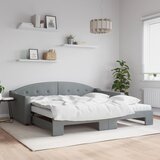  Dnevni krevet na razvlačenje svjetlosivi 100x200 cm od tkanine | shoptok.hr