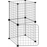  Kavez za ljubimce s 8 panela i vratima crni 35 x 35 cm čelični | shoptok.hr