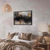  Slika - Golden explosions – abstract pattern inspired by marble 60x40 U crnom drvenom okviru | shoptok.hr