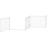  Vrata za pse s vratašcima 6 panela sklopiva 480 cm drvo topole Bijela 80 x 60 x 2 cm | Shoptok.si