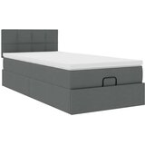 vidaXL Otomanska postelja z vzmetnico siv 90x200 cm blago | Shoptok.si