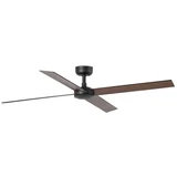 34356 - stropni ventilator RUDDER L, braon/crna, prečnik 132 cm + daljinski upravljač