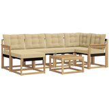 vidaXL Zunanja garnitura za sedenje z blazino 7 pcs Bela in bež, (5000281504) | Shoptok.si