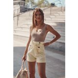 Fasardi Yellow women's high-waisted shorts Cijene