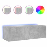 Maison Chic Stenska TV omarica - TV stojalo - Televizijska omarica z LED lučkami betonsko siva 100x35x31 cm, (21701976) | Shoptok.si