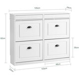 SoBuy vitrina za čevlje zložljiva vrata bel učinek staranega lesa 103x23x82cm, (5000009228) | Shoptok.si