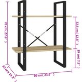 Ormarić za knjige s 2 razine boja hrasta 60 x 30 x 70 cm drveni | Shoptok.si