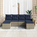  Sjedeća garnitura za vrt 6 kom. Siva Poli ratan 251 x 62 x 85 cm | Shoptok.si