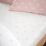 Catherine Lansfield Bela/rožnata napenjalna flanelna rjuha 150x200 cm Polka Dot – | Shoptok.si