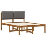  Krevetni okvir s tapiciranim uzglavljem Prirodna i svjetlosiva - Prirodna i svjetlosiva 150 x 200 cm | shoptok.hr