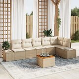 vidaXL Set od 7 komada garniture za vrt s jastucima bež poli ratan akacije Cijene