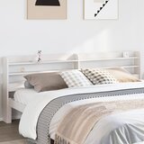 vidaXL Vzglavje s policami belo 200 cm trdna borovina | Shoptok.si
