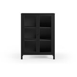 Marckeric Črna vitrina iz masivnega bora 90x120x40 cm Alessandra – | Shoptok.si