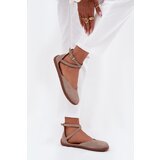 Zazoo Women's Suede Ballet Flats Barefoot With Straps 191 Gray Cene
