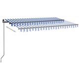 vidaXL Ročno zložljiva tenda z LED lučmi 400x300 cm modra in bela - - modra - 29.08 - 400 x 300 cm - 2025- | Shoptok.si
