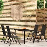  5-dijelni vrtni blagovaonski set crni | shoptok.hr