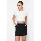 Trendyol Black Denim Detailed Pencil Straight Cut Mini Length Woven Skirt Cene