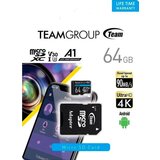 Team Group micro sdxc 64GB elite, uhs-i U3 V30 A1, 100/50MB/s +sd adapter TEAUSDX64GIV30A103 Cene