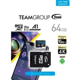 micro sdxc 64GB elite, uhs-i U3 V30 A1, 100/50MB/s +sd adapter TEAUSDX64GIV30A103