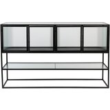 Dutchbone Črna kovinska vitrina 150x90 cm Boli – Cene