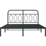 Metalni okvir za krevet s uzglavljem crni 135x190 cm | shoptok.hr
