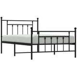  Metalni okvir kreveta uzglavlje i podnožje crni 100x200 cm | shoptok.hr
