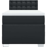 vidaXL Box spring postelja z vzmetnico črn 100x200 cm umetno usnje | Shoptok.si
