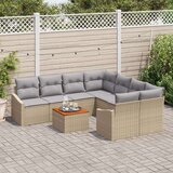  9-dijelni vrtni sofa set s jastučićima bež poli ratan akacija | shoptok.hr