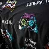 Catherine Lansfield Črna otroška posteljnina za zakonsko posteljo 200x200 cm Game Over – | Shoptok.si