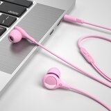 XO žičane slušalice EP46 mini jack sa poništavanjem buke pink boje | shoptok.hr