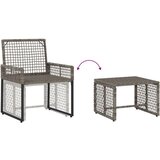  Set vanjskog namještaja s jastukom 5 pcs Sivi - siva i tamnosiva 2x pojedinačna stolica + 2x bar stolica + 1x stol | shoptok.hr
