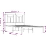 Metalni okvir za krevet s uzglavljem crni 120x190 cm | shoptok.hr
