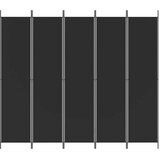 Sobna pregrada s 5 panela crna 250 x 220 cm od tkanine | Eponuda.ba