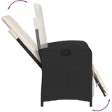  5-dijelni vrtni blagovaonski set s jastucima od poliratana crni Crna Dužina stola 90 cm | shoptok.hr