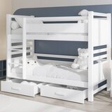Molarem Home Drveni dječji krevet na kat Janis s ladicom - bijeli - 190x90 cm - Madrac PE pjena 8 cm-spužvasti madrac | shoptok.hr