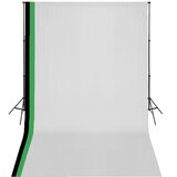 Komplet Fotografska oprema s 3 pozadine i podesivim okvirom 3 x 5 m | shoptok.hr