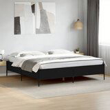 Maison Chic Posteljni okvir - Dvoposteljna postelja - Zakonska postelja črn 180x200 cm inženirski les in kovina-J4810, (21762309) | Shoptok.si