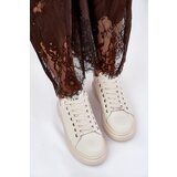 GOE Leather Women's Sneakers On Platform Beige | shoptok.hr