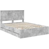  Okvir za krevet s ladicama Betonski sivi 140 x 200 cm | shoptok.hr