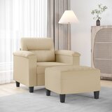  Fotelja s tabureom krem 60 cm od mikrovlakana | shoptok.hr