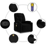  Električni masažni naslonjač na podizanje od tkanine crni | shoptok.hr