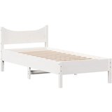  The Living Store Posteljni okvir brez vzmetnice bel 100x200 cm trdna borovina - Posteljni Okvir, (21497670) | Shoptok.si