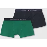 Tommy Hilfiger Bombažne otroške boksarice 2-pack zelena barva