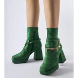Gemre Green insulated ankle boots with a pendant Saviore | Shoptok.si