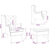  Fotelja s footstoolom 2 kom. Tamnosiva Baršun | shoptok.hr