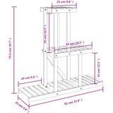  Stalak za cvijeće 81 x 25 x 75,5 cm od masivne jelovine | shoptok.hr