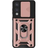 Oem Mayaxess, Ohišje za Samsung S25 Edge Ring Stand z zaščito fotoaparata, Šampanjec roza, (5000208700) | Shoptok.si