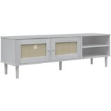 Maison Chic TV omarica - TV enota - Televizijska omarica SENJA videz ratana bela 158x40x49 cm trdna borovina, (21699568) Cene