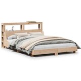 vidaXL Posteljni okvir brez vzmetnice 140x190 cm trdna borovina | Shoptok.si
