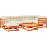  7-dijelni set vrtnih sofa s jastucima voštano smeđi od borovine | shoptok.hr